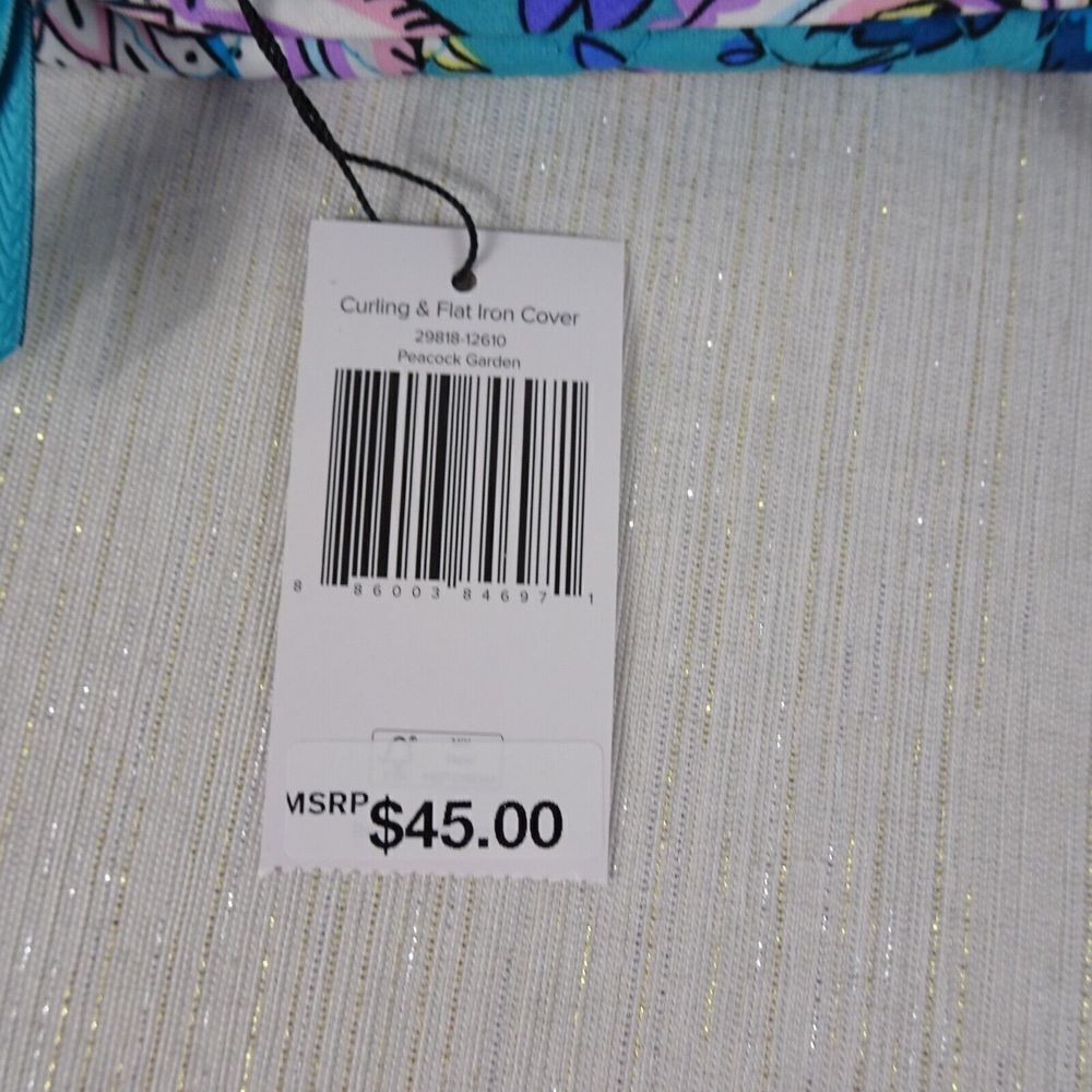 Vera Bradley Curling & Flat Iron Cover Factory Style Cotton PEACOCK GARDEN NWT - Picture 5 of 9